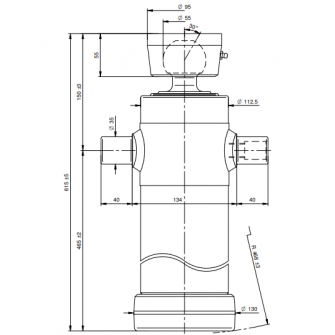 Teleskopski cilinder 2 stopnje 9 ton 895mm s kroglo 4025S